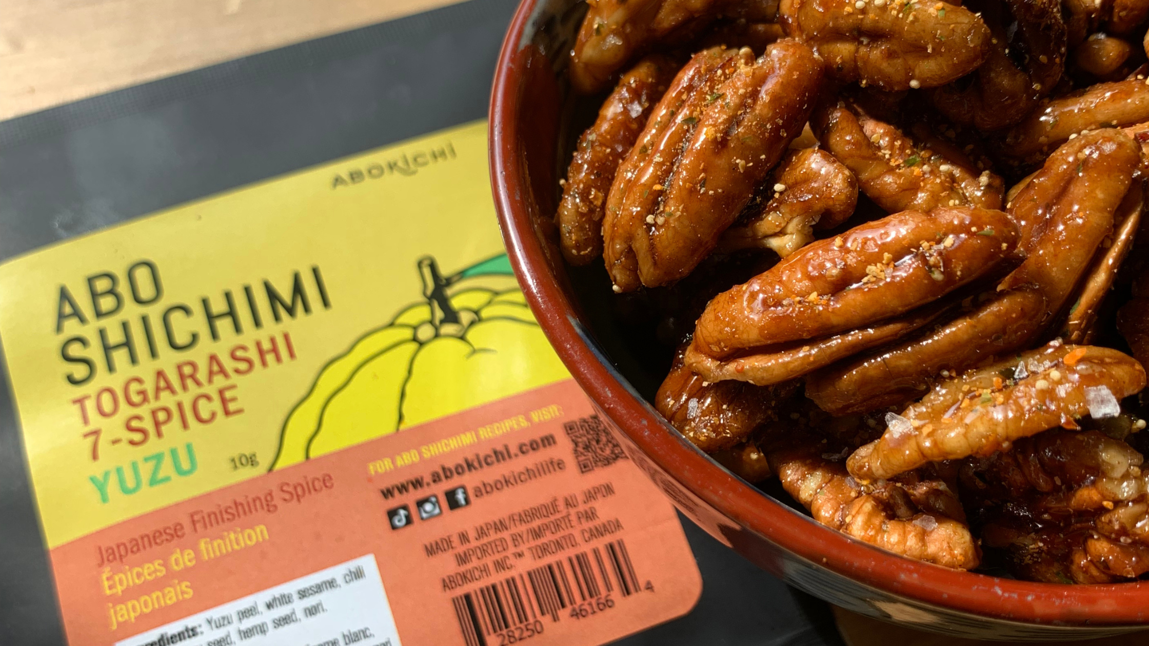 Yuzu Shichimi Maple Candied Pecans – Abokichi
