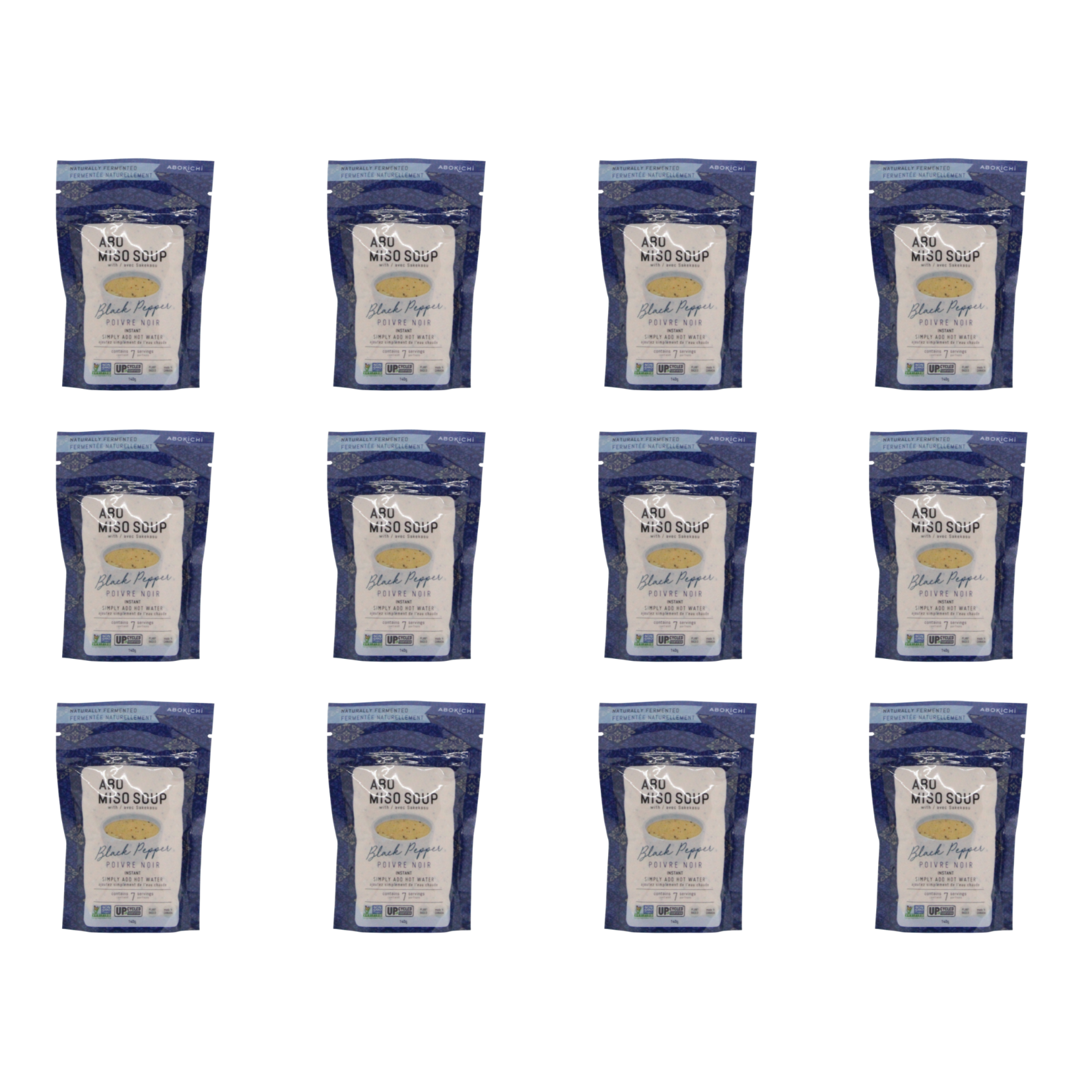 Bulk ABO Miso Soup Black Pepper 140g (12 packets/CASE) Abokichi