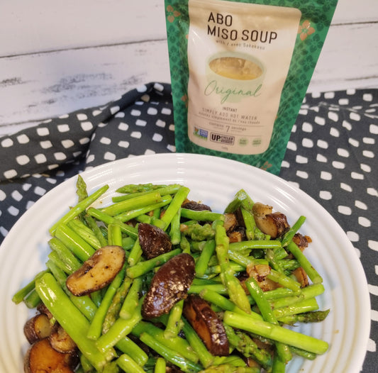 ABO Miso Asparagus and Mushrooms