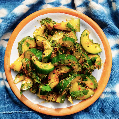 Easy Smashed Cucumber Salad