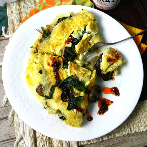 Easy Spinach and Mushroom Omelette