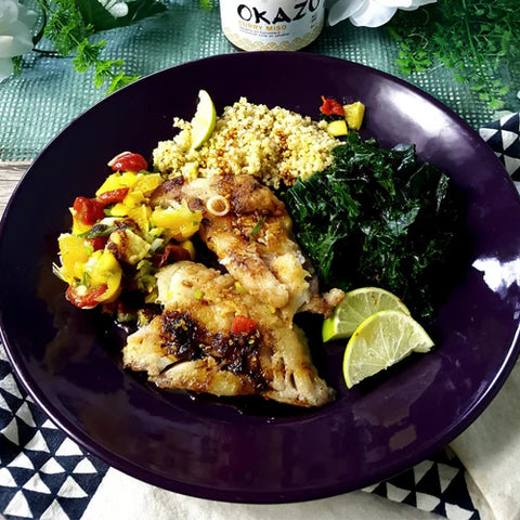 Easy Fried Fish with Mango-Orange Relish
