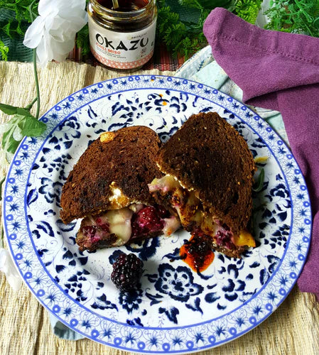 Easy Blackberry & Peach Grilled Cheese Sandwich